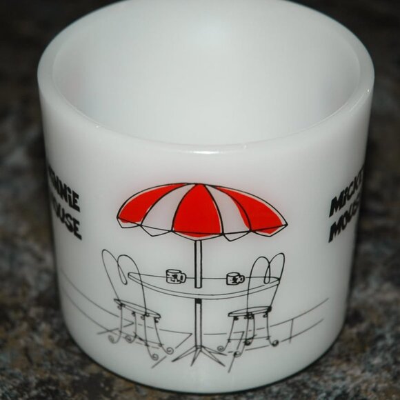 Vintage Mickey & Minnie Mouse Mug. Anchor Milk Glass - Picture 3 of 4